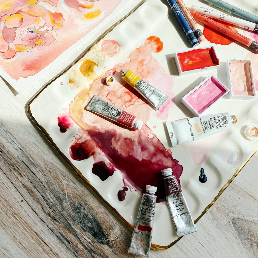 A half overhead view of "The Sarah Palette".