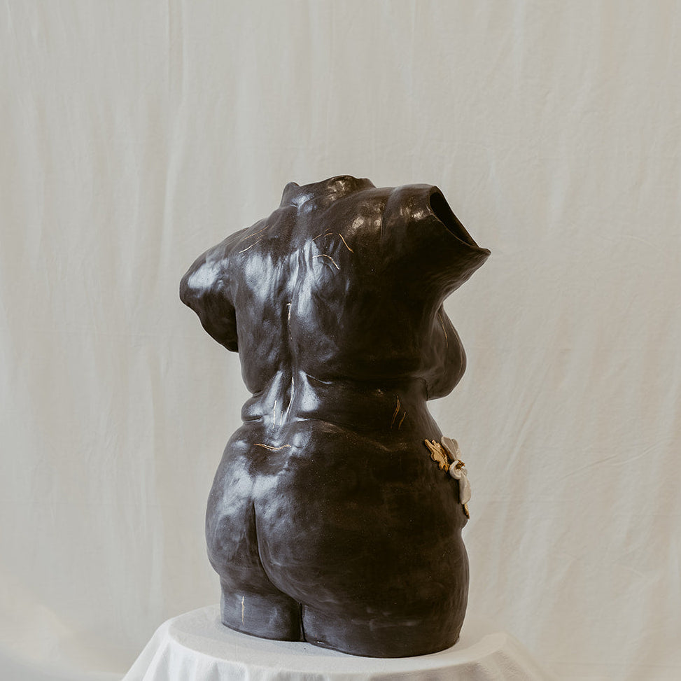 A 45º back view of "She Who Feels".