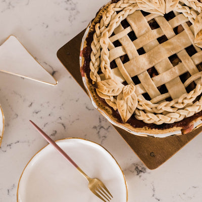 White and Gold Pie Plate