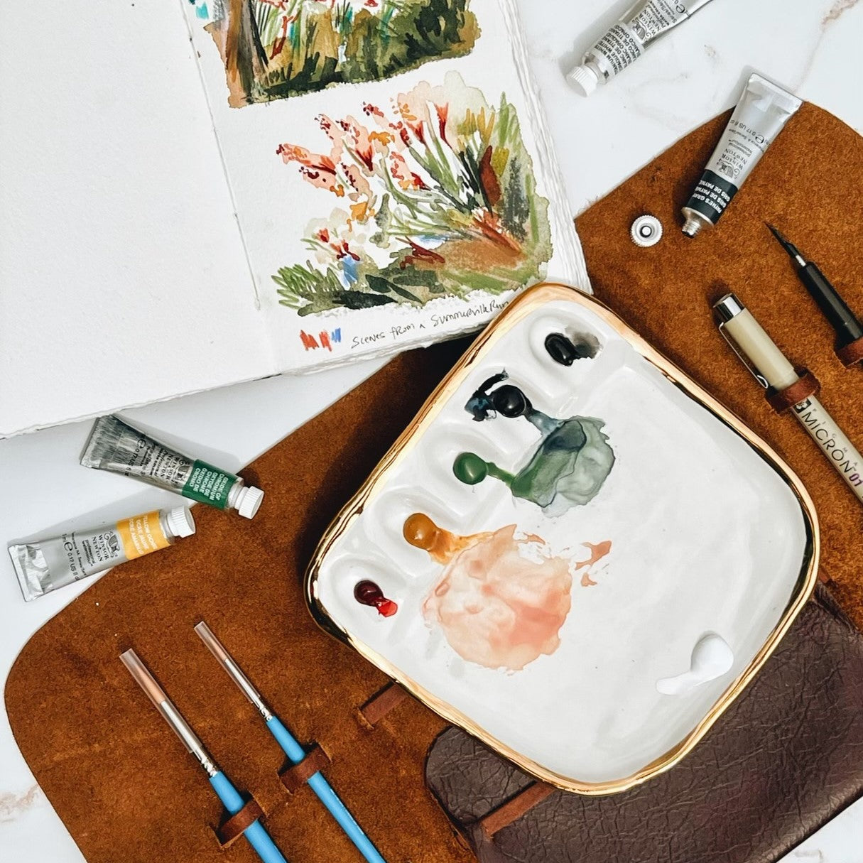 Another overhead view of Eleni's "Vienna Painter Travel Palette".