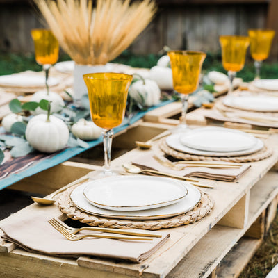 Fall themed rustic elegant tablescape 