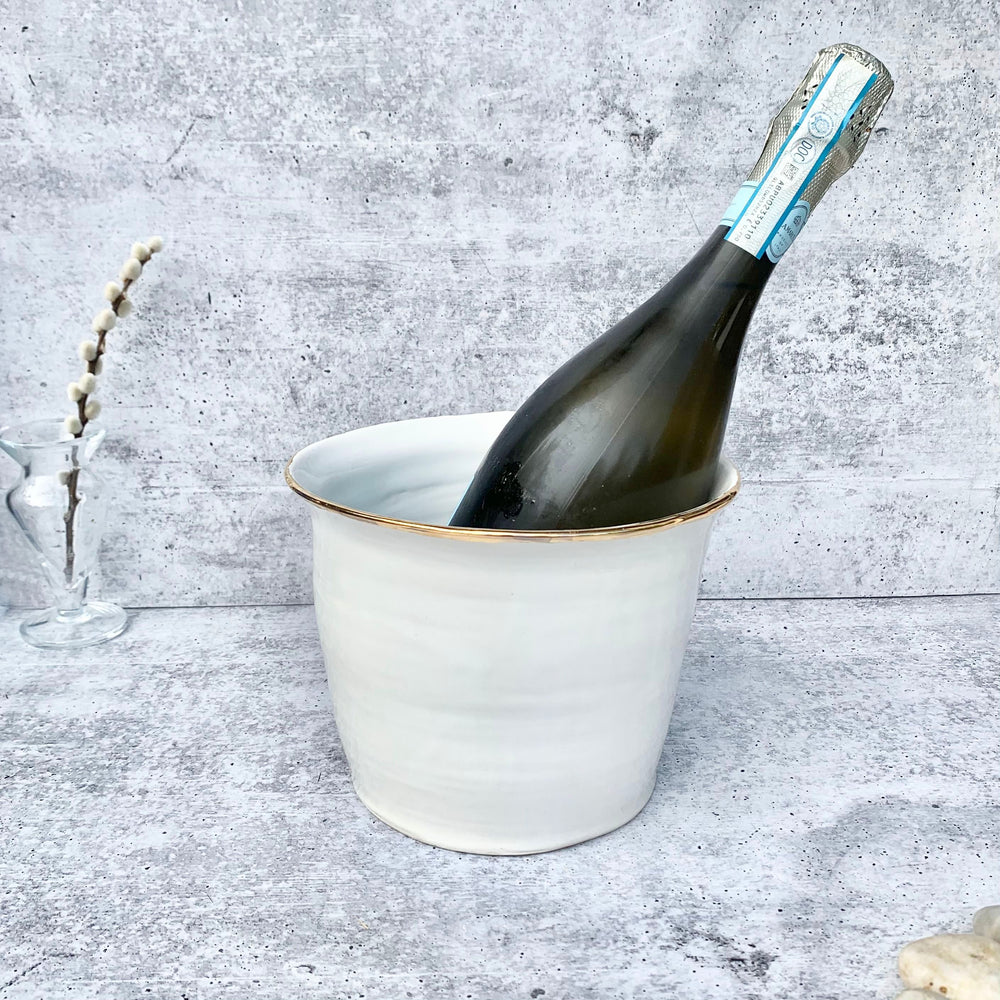 White and Gold Champagne Bucket
