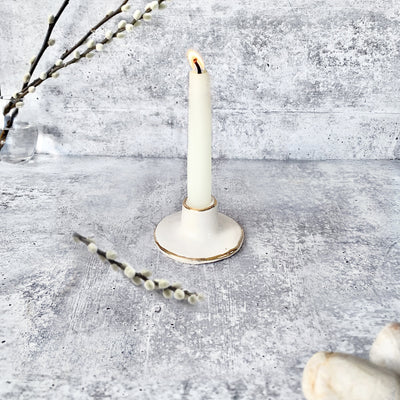 White and Gold Candle Holder 